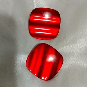 Red Tiger's Eyes Acrylic Square Earrings